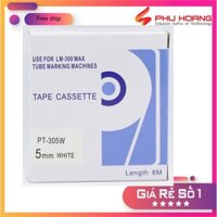 Băng in nhãn Max PT-305W, rộng 5mm, dài 8m/cái, màu trắng, sử dụng cho máy Max LM-370E, LM-380E, LM-380A, LM-390A