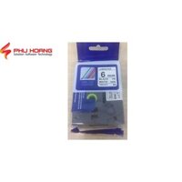 Băng in nhãn TZ2-211(nhan in tze-211, hze-211), Khổ rộng 6mm, chữ đen nền trắng, sử dụng cho máy in nhãn Brother.