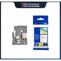 Băng in tem nhãn decal mã vạch Brother TZe-222 chính hãng tiêu chuẩn Red on White