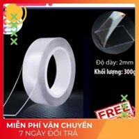 Băng keo 2 mặt Băng Dính Dán Tường trong suốt siêu dính cường lực siêu chắc chịu lực chịu nhiệt (5cm x 3m)