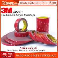 Băng keo 2 mặt cường lực 3M 4229P dài 10M băng keo siêu dính chịu nước, nhiệt dán được trên nhiều loại chất liệu - XSAFE - 10mm x 10m