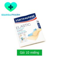 Băng keo cá nhân Hansaplast Elastic gói 10 miếng - Vải co giãn, dán thoáng khí, tiện lợi tủ thuốc trong nhà /Băng gâu