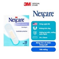 Băng keo cá nhân Nexcare 3M 19x72mm 100 miếng/hộp - Trong suốt, keo y tế siêu dính tinh khiết, co dãn tốt CLEARS10