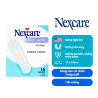 Băng keo cá nhân Nexcare 3M 19x72mm 100 miếnghộp - Trong suốt, keo y tế siêu dính tinh khiết, co dãn tốt CLEARS10 - 1 hộp 100 miếng