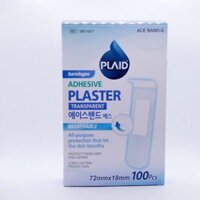 Băng Keo Cá Nhân Trong Suốt ACE Band-S – Băng Dán Có Chứa Benzalkonium (hộp 100 miếng)