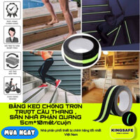 BĂNG KEO CHỐNG TRƠN TRƯỢT SẢN NHÀ CẦU THANG CÓ PHẢN QUANG 5CM × 10 MÉT , BÁM DÍNH TỐT , PHẢN QUANG SÁNG ( 1 CUỘN )