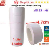 Băng keo dán nền màu trắng, băng dính dán sàn rộng 4.7cm, dài 33 mét, 1 cây gồm 6 cuộn