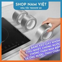 Băng Keo Giấy Bạc Nhôm Chịu Nhiệt Chống Nước Để Vá Thau Rổ, Chống Thấm Nhà Bếp - 48mm3 mét