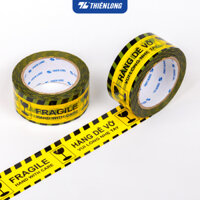 Băng keo hàng dễ vỡ Fragile Handle With Care Thiên Long BKD-001 - 50m - Vàng