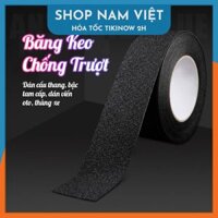 Băng Keo Nhám Chống Trơn Trượt Cầu Thang, Bậc Cửa Oto - Đen - 10cm x 5m