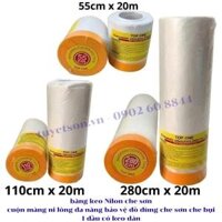băng keo Nilon che sơn - cuộn màng ni lông đa năng bảo vệ đồ đùng che sơn che bụi - 1 đầu có keo dán                         &nbsp(&nbsp55cmx20m&nbsp)