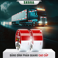 Băng keo phản quang Skora cao cấp cảnh báo an toàn băng dính phản quang thương hiệu Hàn Quốc siêu dính bảo hành 6 tháng