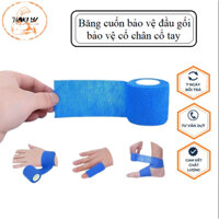 Băng keo thể thao đá bóng, băng quấn cao su non tự dính gối cổ chân cổ tay giảm chấn thương