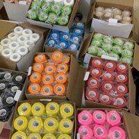 Băng keo thể thao HỘP 24 CUỘN loại 5cm màu đỏ, băng keo cao su su non hàng loại 1 sử dụng băng cổ chân, băng khớp