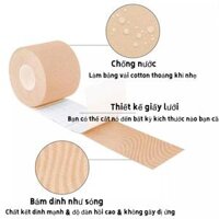 Bang keo the thao quấn cổ chân giày đá bóng tự dính, băng cuốn bó gối dán cơ thể thao cổ tay ngón tay - Màu Da D0,Rộng 2.5cm Dài 5m