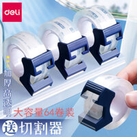Băng keo trong suốt Deli kích thước nhỏ cho sinh viên, bộ phân phối băng keo mạnh 12mm/18mm với dao cắt, giá đỡ băng keo, băng keo chống nước, băng keo vô hình, băng keo một mặt nhỏ gọn và tiện lợi cho sử dụng tại nhà