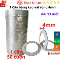Băng keo vải màu xám, rộng 4mm, dài 13 mét, lõi giấy 3mm - 1 cây có 50 cuộn - Shop Út Lớn