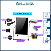 Bảng Led Huỳnh Quang, Bảng Viết Dạ Quang 50x70cm ( Tặng kèm chân giá + bút + Điều khiển + khăn lau)