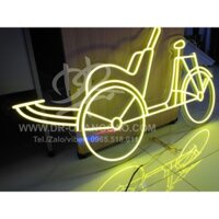 Bảng led neon xe xích lô phong cách hoài cổ