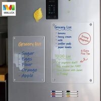 Bảng lịch MMLUCK, Nhãn dán tủ lạnh trong suốt Acrylic, Hình chữ nhật đa chức năng có bút và xóa bảng tin có thể tái sử dụng tại nhà
