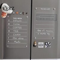 Bảng lịch YERZ, Nhãn dán tủ lạnh trong suốt Acrylic, Hình chữ nhật đa chức năng có bút và xóa bảng tin có thể tái sử dụng Cửa hàng tạp hóa