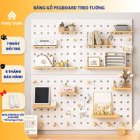 Bảng lỗ PEGBOARD gỗ treo tường có phụ kiện đi kèm decor trang trí - GP295