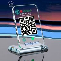 Bảng mã Qr code làm bằng Pha Lê cao cấp sang trọng tinh tế , in theo yêu cầu.