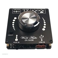 Bảng mạch khuếch đại âm thanh bluetooth 5.0 Zk-502M 50wx2 Aux Usb