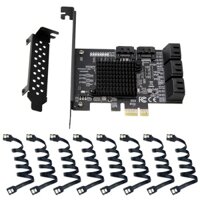 Bảng Mạch Mở Rộng Pcie sata 2x 4x 8x 16x pci-e Sang sata 3.0 8 Cổng sata iii 6gbps Kèm Cáp Dữ Liệu sata3