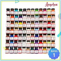 Bảng màu 1 - Màu acrylic vẽ lên da, vải Angelus Leather Paint (Standard) – 29.5ml (1Oz)