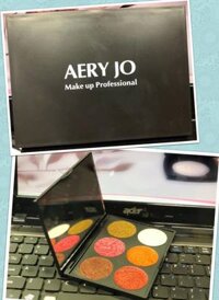 Bảng Màu Mắt Nhũ Kim Tuyến 6 ô AERY JO Make Up Professional