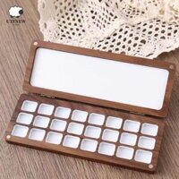 Bảng Màu Nước Di Động UTENEW, Có Nắp Khay Sơn Gỗ Trống, Hình Chữ Nhật Bền Đẹp Chắc Chắn 24 Lưới Tranh Hộp Sắc Tố Du Lịch