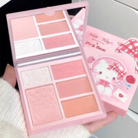 Bảng màu toàn diện mặt gấu hồng Pike Bear Eyeshadow Repairing Bảng phấn toàn diện Hello Kitty Phiên bản giới hạn Sửa chữa độ bóng cao Blush All-in-One P