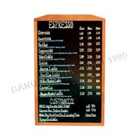Bảng menu 1 mặt Alora - Bảng Tân Hà - kích thước 60x94cm