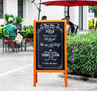 Bảng menu đứng hai mặt ROMANA khung gỗ - Tân Hà