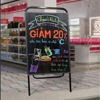 Bảng Menu gỗ 2 mặt đơn viết bút dạ hoặc phấn