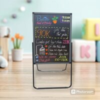 Bảng menu mặt gỗ đen viết phấn và bút dạ quang