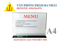 Bảng menu mica A4 ngang chữ T