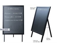 Bảng menu quán cà phê / quán ăn khung gỗ chân sắt 60x80cm