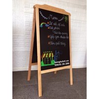 Bảng menu viết phấn, viết bút dạ quang 2 mặt mái nhà (Tặng kèm 1 hộp phấn màu và  bút huỳnh quang)