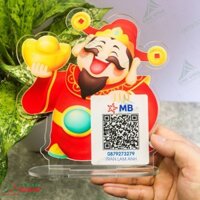 Bảng mica in mã QR code Số tài khoản ngân hàng và Thần Tài QRMC004 để bàn cao cấp