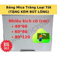 Bảng Mica trắng Mica Ngoại  Bảng trắng Treo Tường  Bảng viết bút lông, Bảng thông báo viền Nhôm TẶNG KÈM BÚT LÔNG - 40x60cm tặng bút