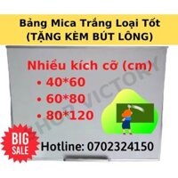 Bảng Mica trắng, viết bút lông, bảng thông báo viền Nhôm 60x80cm - nuoc lau bảng