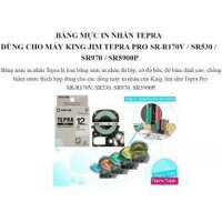 Băng mực in nhãn Tepra 12mm dùng cho các dòng máy King Jim Tepra Pro SR-R170V / SR530 / SR970 / SR5900P
