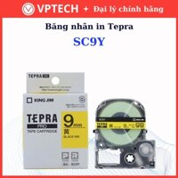 Băng nhãn in Tepra SC9Y (chữ đen nền vàng 9mm) - Hàng chính hãng Tepra