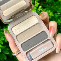 Bảng phấn ba lỗ NOVO 3D Ash Grey + Caramel Brown All-in-One Highlighter Contour