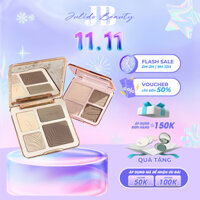 Bảng phấn bắt sáng tạo khối 4 ô Highlight Contour Palette Mềm mịn Lâu trôi Chống nước 2 tone màu