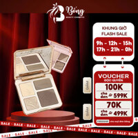 Bảng phấn bắt sáng tạo khối 4 ô Highlight Contour Palette Mềm mịn Lâu trôi Chống nước 2 tone màu
