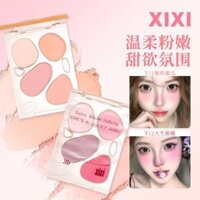Bảng phấn má hồng bốn màu Xixi Matte Tự nhiên Độ bão hòa thấp Mở rộng màu sắc Sửa chữa Đào Rouge Hồng dịu dàng Hàn Quốc Pure Desire