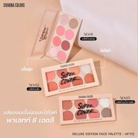 Bảng Phấn Má Hồng Kiêm Tạo Khối Và Phối Màu Mắt 8 ô Sivanna Super Cover HF721